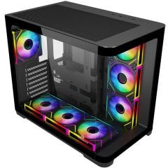 GameBooster GB-G2851BB Sea View USB 3.0, ATX 7 x ARGB Fanlı Siyah Kasa (PSU Yok)