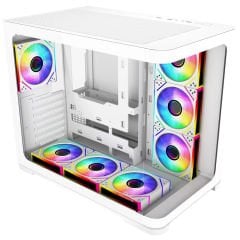 GameBooster GB-G2851BW Sea View USB 3.0, ATX 7 x ARGB Fanlı Beyaz Kasa (PSU Yok)