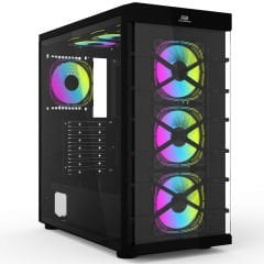 PowerBoost PB-GR222BB USB3.0 Full Siyah Tempered Glass 7xRGB Fanlı kasa (PSU Yok)