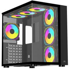 PowerBoost PB-SS02B Sea View USB 3.0, ATX 7 x ARGB Fanlı Siyah Kasa