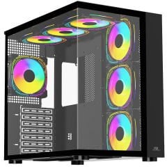 PowerBoost PB-SS02B Sea View USB 3.0, ATX 7 x RGB Fanlı Siyah Kasa