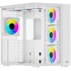 PowerBoost PB-SS02W Sea View USB 3.0, ATX 7 x RGB Fanlı Beyaz Kasa
