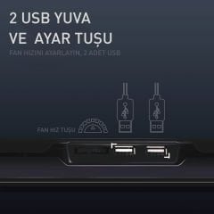 GameBooster GB-NS04 Wind 15,6'' Fan Kontrollü, 2xUSB2.0 Portlu, Notebook Soğutucu