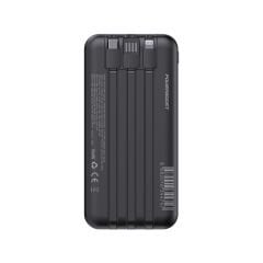 PowerBoost NIGHT 135B 10000mAh 22.5W Dahili Kablo LCD GizliLED Siyah Taşınabilir Şarj Cihazı Powerbank