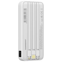 PowerBoost PRIME 130W 10000mAh 22.5W Dahili Kablolu LCD Beyaz Taşınabilir Şarj Cihazı Powerbank