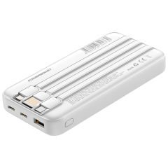 PowerBoost PRIME 130W 10000mAh 22.5W Dahili Kablolu LCD Beyaz Taşınabilir Şarj Cihazı Powerbank