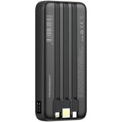PowerBoost PRIME 130B 10000mAh 22.5W Dahili Kablolu LCD Siyah Taşınabilir Şarj Cihazı Powerbank