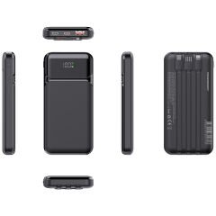PowerBoost NIGHT 125B 10000mAh 22.5W Dahili Kablolu LCD Siyah Taşınabilir Şarj Cihazı Powerbank