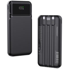 PowerBoost NIGHT 125B 10000mAh 22.5W Dahili Kablolu LCD Siyah Taşınabilir Şarj Cihazı Powerbank