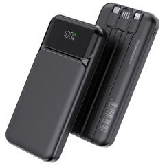 PowerBoost NIGHT 125B 10000mAh 22.5W Dahili Kablolu LCD Siyah Taşınabilir Şarj Cihazı Powerbank