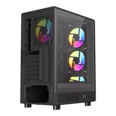 PowerBoost A700B 750W 80+ BRONZE ATX USB 3.0 Rainbow Fanlı Mesh Gaming Siyah Kasa