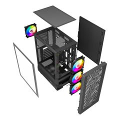 PowerBoost A600B 600W 80+ ATX USB 3.0 Rainbow Fanlı Mesh Gaming Siyah Kasa