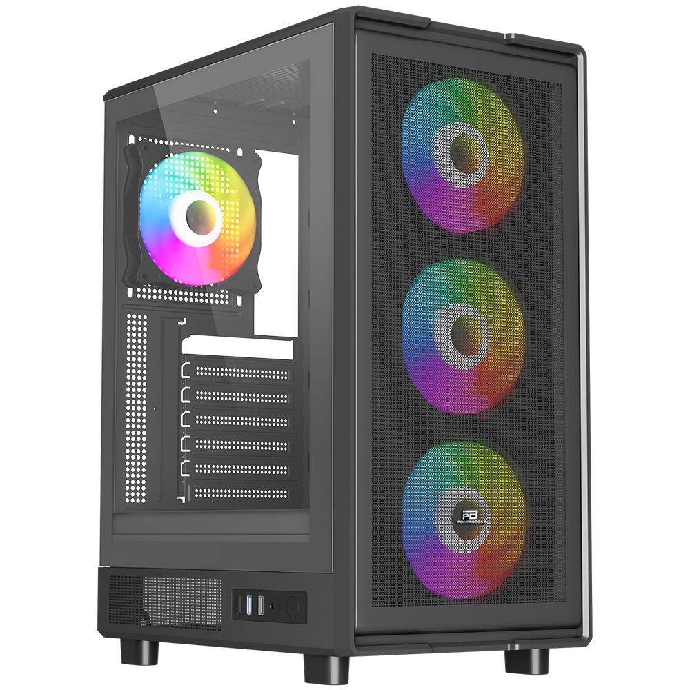 PowerBoost A601B 600W 80+ ATX USB 3.0 Rainbow Fanlı Mesh Kasa