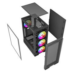 PowerBoost A601B 600W 80+ ATX USB 3.0 Rainbow Fanlı Mesh Kasa