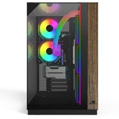 PowerBoost ECLIPSE 8*ARGB Fan Triple Temperli Cam Type-C Ahşap Mid-T Seaview ATX Gaming Siyah Kasa
