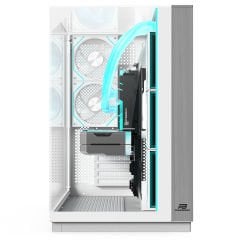 PowerBoost ECLIPSE 8*ARGB Fan Triple Temperli Cam Type-C Ahşap Mid-T Seaview ATX Gaming Beyaz Kasa