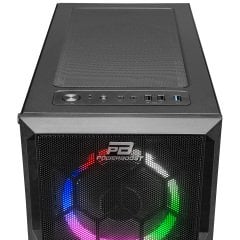 PowerBoost VK-D501M 650w 80+ USB 3.0 ATX Mesh Single Ring Rainbow fan siyah Kasa