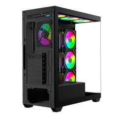 GameBooster FALCON A750B 750W 80+ BRONZE USB 3.0 Mesh 7*ARGB Fanlı Mid-T ATX Gaming Siyah Kasa