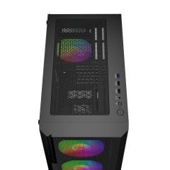 GameBooster CRUX E650B 650W 80+ WHITE USB 3.0 Mesh 4*Rainbow Fanlı Mid-T E-ATX Gaming Siyah Kasa