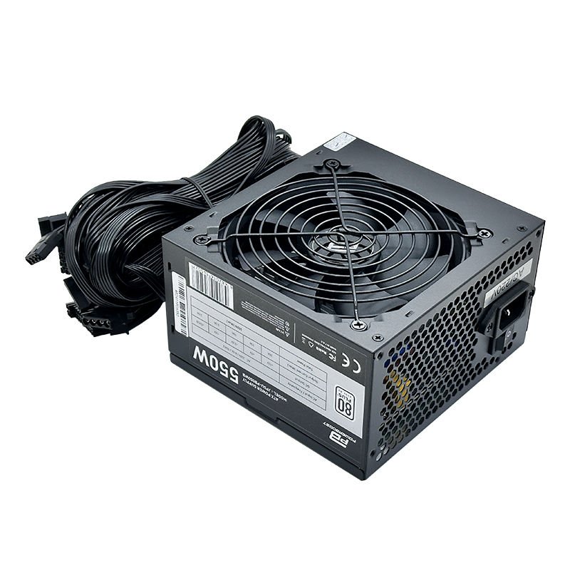 PowerBoost PB550WB 550W 80+ White  APFC 4*PCI-E 6+2 Pin 12cm Siyah Fanlı ATX Power Supply (Bulk)