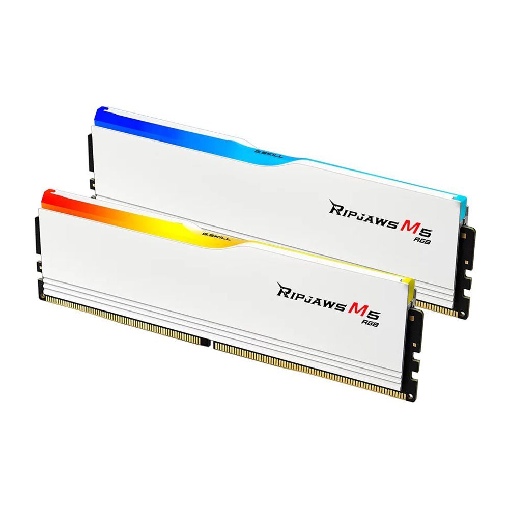 GSKILL Ripjaws M5 Beyaz RGB DDR5-6400Mhz CL36 32GB (2x16GB) Dual (36-48-48-96) 1.35V Bellek Kiti