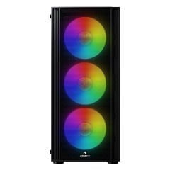 GameBooster CASTLE A651B 600W APFC USB 3.0 Mesh 4*Rainbow Fanlı Mid-T ATX Gaming Siyah Kasa