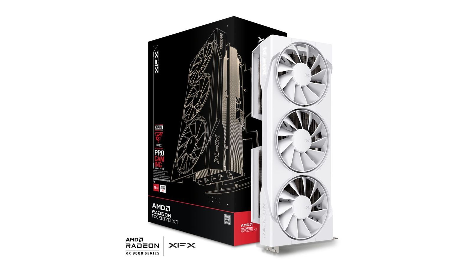 XFX Swift AMD Radeon RX 9070XT Beyaz Üçlü Fan Oyun Sürümü Ekran Kartı