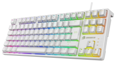 GameBooster G23W Enigma TKL Rainbow Aydınlatmalı Red Switch Mekanik Beyaz Oyun Klavyesi