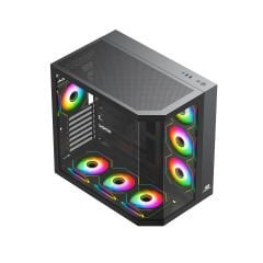PowerBoost PBA4375B-750W 80+ BRONZE 7*12cm ARGB Fanlı USB 3.0 Seaview Gaming Siyah Kasa
