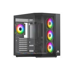 PowerBoost PBA4375B-750W 80+ BRONZE 7*12cm ARGB Fanlı USB 3.0 Seaview Gaming Siyah Kasa
