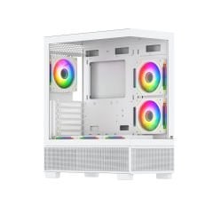 PowerBoost PBE6075W-750W 80+ BRONZE 6*12cm ARGB Fanlı USB 3.0 Seaview Gaming Beyaz Kasa