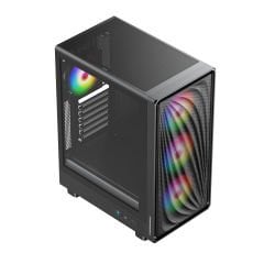 PowerBoost PBA5065B-650W 80+ BRONZE 4*12cm ARGB Fan Mesh USB 3.0 Mid-T ATX Gaming Siyah Kasa