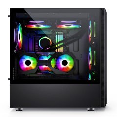 GameBooster GB-M201B 600w 80+ USB 3.0 ATX, ARGB Fan & ARGB strip siyah Kasa