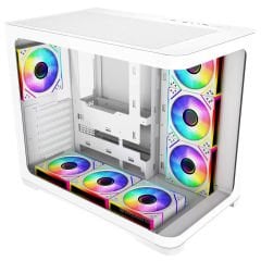 GameBooster GB-G2852W Curved Temperli Camlı Type-C 3.1 7*12cm ARGB Fan Seaview ATX Gaming Beyaz Kasa