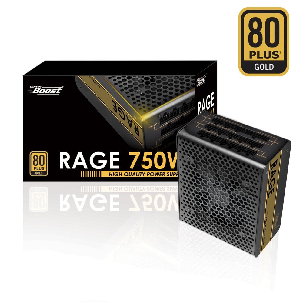 Power Boost BST-ATX750G 750w 12cm, Siyah fan, Full Modüler, 80+ GOLD, ATX PSU (Retail Box)