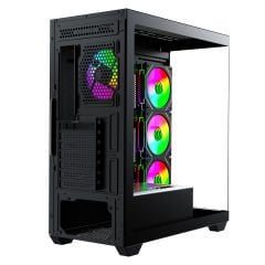 GameBooster FALCON LITE A7501B 750W 80+ BRONZE 4*ARGB Fan Mid-T ATX SeaView Gaming Siyah Kasa