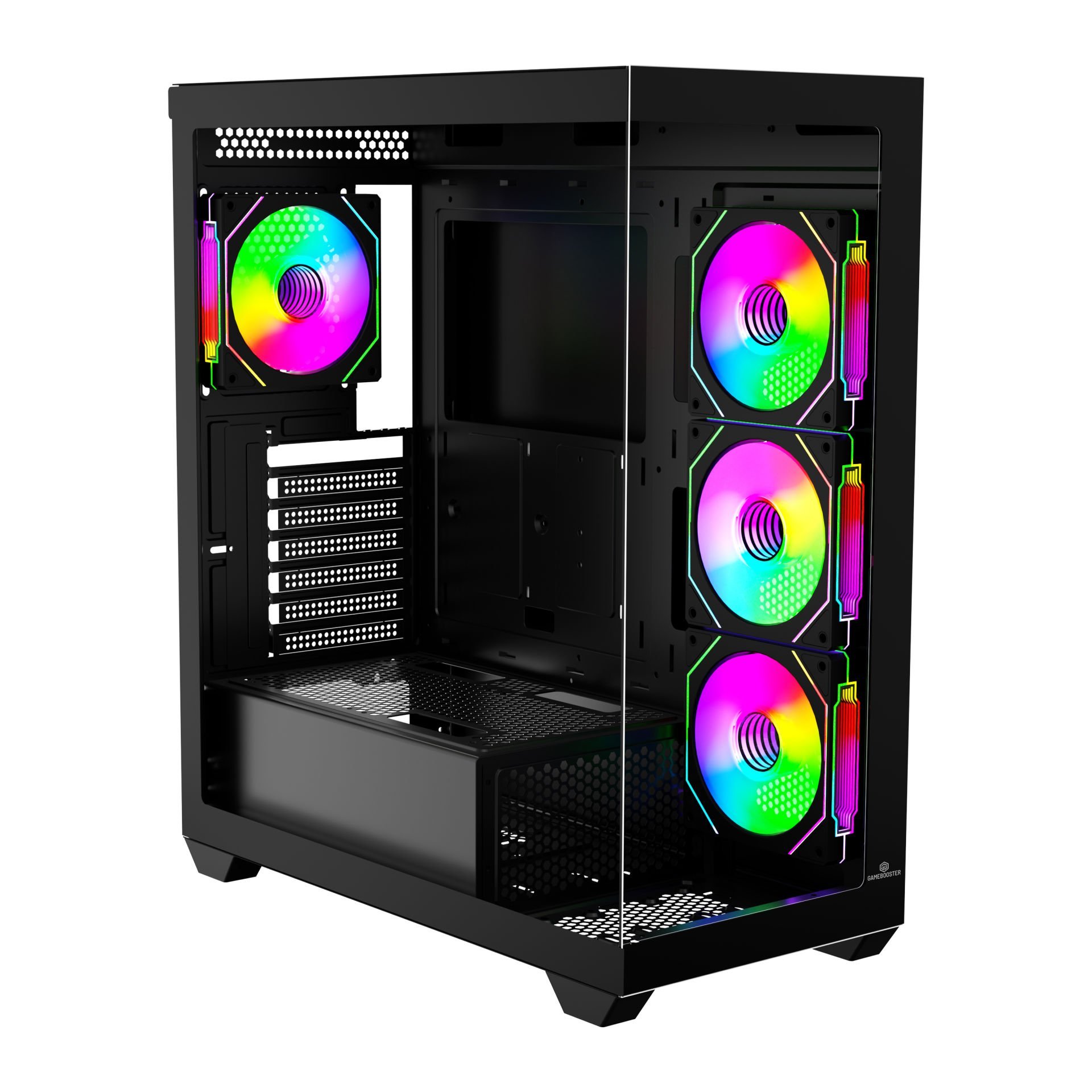 GameBooster FALCON LITE A7501B 750W 80+ BRONZE 4*ARGB Fan Mid-T ATX SeaView Gaming Siyah Kasa