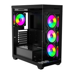 GameBooster FALCON LITE A7501B 750W 80+ BRONZE 4*ARGB Fan Mid-T ATX SeaView Gaming Siyah Kasa