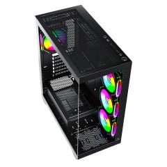 GameBooster FALCON LITE A7501B 750W 80+ BRONZE 4*ARGB Fan Mid-T ATX SeaView Gaming Siyah Kasa