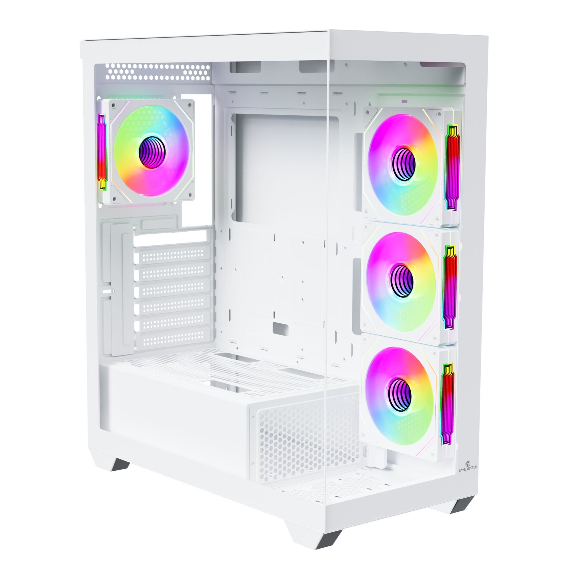 GameBooster FALCON LITE A7501W 750W 80+ BRONZE 4*ARGB Fan Mid-T ATX SeaView Gaming Beyaz Kasa