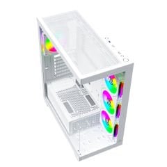 GameBooster FALCON LITE A7501W 750W 80+ BRONZE 4*ARGB Fan Mid-T ATX SeaView Gaming Beyaz Kasa