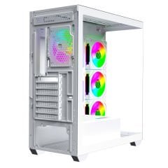 GameBooster FALCON LITE A7501W 750W 80+ BRONZE 4*ARGB Fan Mid-T ATX SeaView Gaming Beyaz Kasa