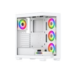 GameBooster A7505W 750W 80+ BRONZE 5*ARGB Fan Mid-T ATX SeaView Gaming Beyaz Kasa
