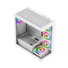 GameBooster A7505W 750W 80+ BRONZE 5*ARGB Fan Mid-T ATX SeaView Gaming Beyaz Kasa