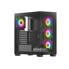 GameBooster A7505B 750W 80+ BRONZE 5*ARGB Fan Mid-T ATX SeaView Gaming Siyah Kasa