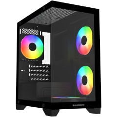 GameBooster M6001B 600W 4*Rainbow Fan Mid-T M-ATX SeaView Gaming Siyah Kasa