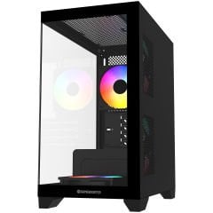 GameBooster M6001B 600W 4*Rainbow Fan Mid-T M-ATX SeaView Gaming Siyah Kasa