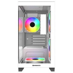 GameBooster M6001W 600W 4*Rainbow Fan Mid-T M-ATX SeaView Gaming Beyaz Kasa