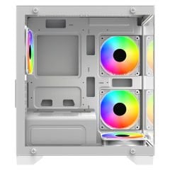GameBooster M6001W 600W 4*Rainbow Fan Mid-T M-ATX SeaView Gaming Beyaz Kasa