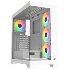 PowerBoost A7510W 750W 80+ BRONZE 4*12cm ARGB Fanlı USB 3.0 Seaview Beyaz Gaming Siyah Kasa